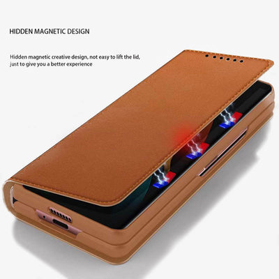 Samsung Z Fold 2/3/4/5/6 Split Clamshell Leather Phone Case