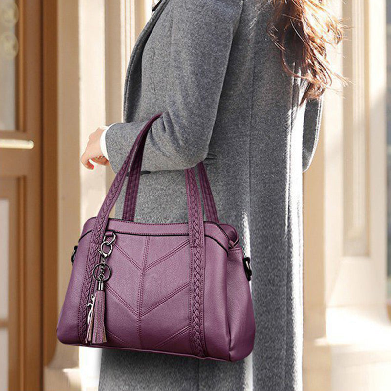 Top-Handle Bag For Women Tassel Large Capacity Crossbody Bag