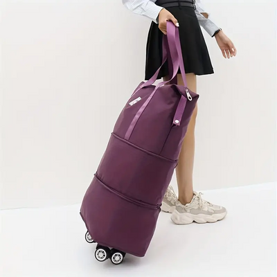 Expandable Rolling Duffel Bag with Detachable Wheels Large Shopping Tote Handbag Purses