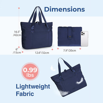 Women Gym Bag Foldable Minimalist Oxford Tote For Work Travel