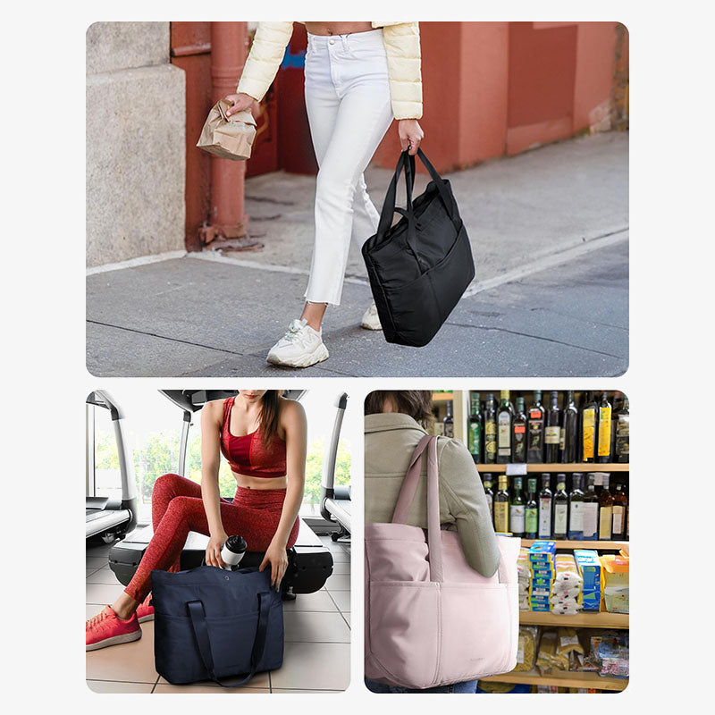 Women Gym Bag Foldable Minimalist Oxford Tote For Work Travel