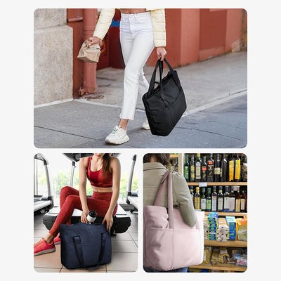 Women Gym Bag Foldable Minimalist Oxford Tote For Work Travel