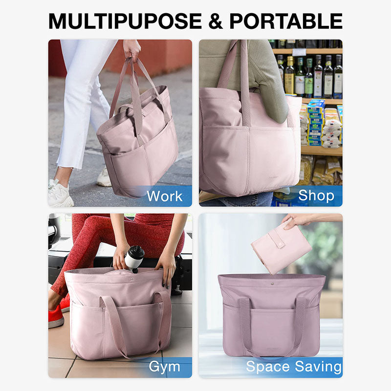 Women Gym Bag Foldable Minimalist Oxford Tote For Work Travel