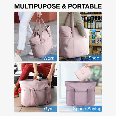 Women Gym Bag Foldable Minimalist Oxford Tote For Work Travel
