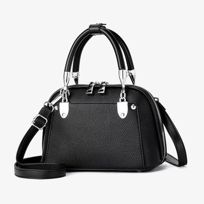 Vegan Leather Boston Bag Satchel Solid Color Crossbody Purse Handbag For Women