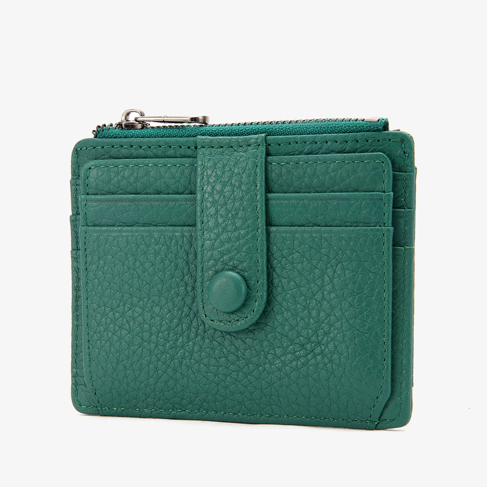 Slim Card Case Front Pocket Wallet Women Credit Card Holder with Keychain