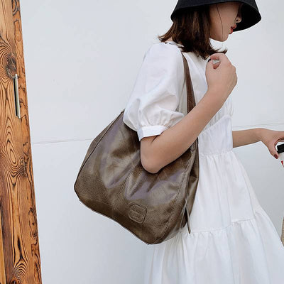 Large Capacity Simply Fashion Shoulder Bag Triple Layer Hobo Bag
