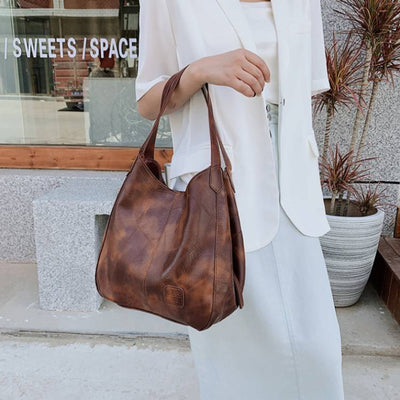 Large Capacity Simply Fashion Shoulder Bag Triple Layer Hobo Bag