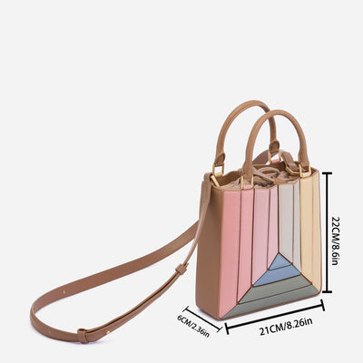 Handbag For Women Drawstring PU Leather Pleated Crossbody Shoulder Bag