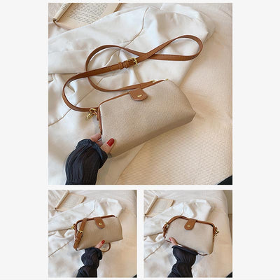 Soft Vegan Leather Purse Elegant Buckled Crossbody Bag For Women