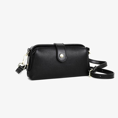 Horizontal Crossbody Bag Genuine Leather Elegant Purse For Commuter