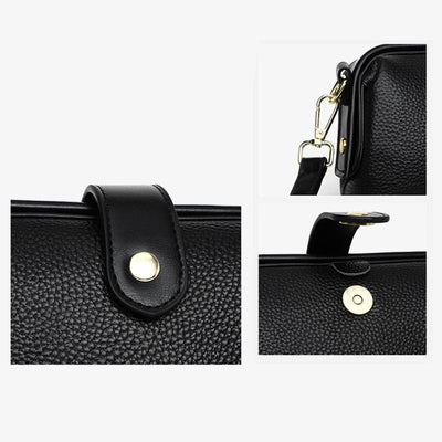Horizontal Crossbody Bag Genuine Leather Elegant Purse For Commuter