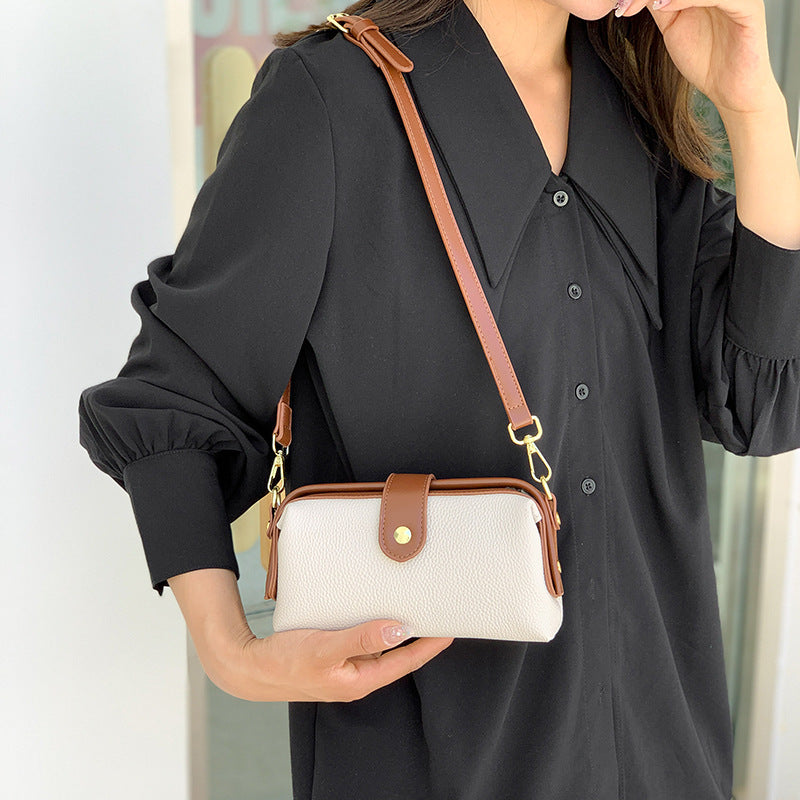 Horizontal Crossbody Bag Genuine Leather Elegant Purse For Commuter