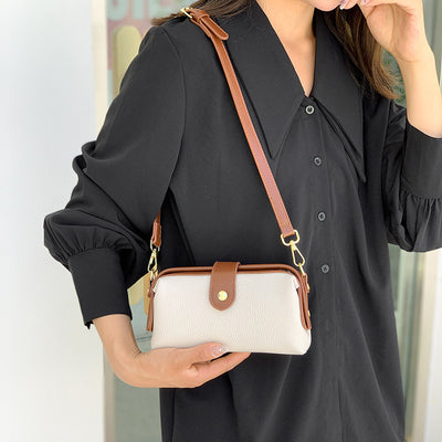 Horizontal Crossbody Bag Genuine Leather Elegant Purse For Commuter
