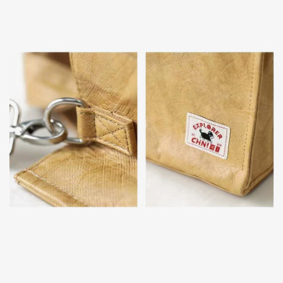 Minimalist Kraft Paper Bag Women Men Eco Friendly Crossbody Bag