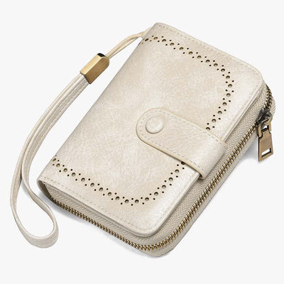 Large Capacity Card Holder Solid Color Vegan Leather Wallet