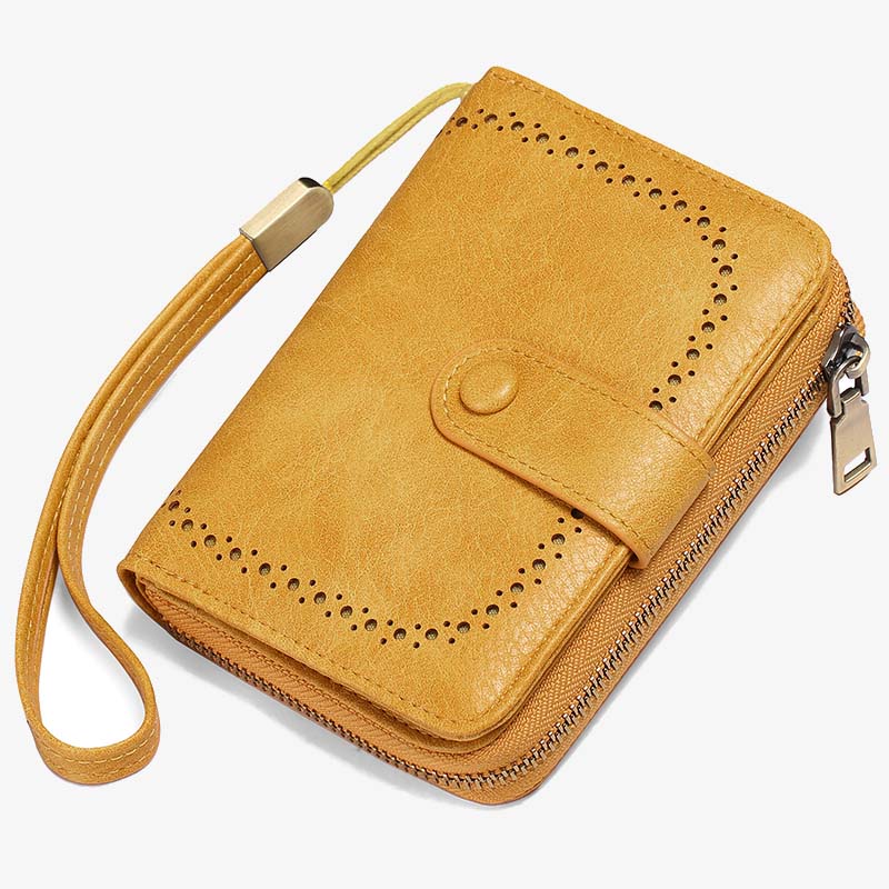 Large Capacity Card Holder Solid Color Vegan Leather Wallet