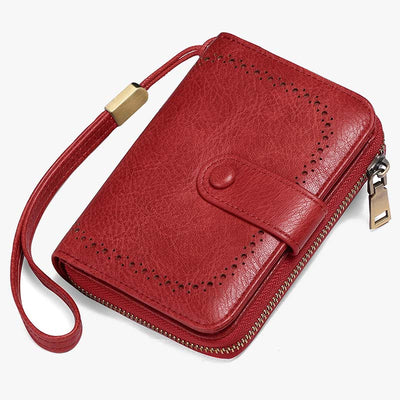 Large Capacity Card Holder Solid Color Vegan Leather Wallet