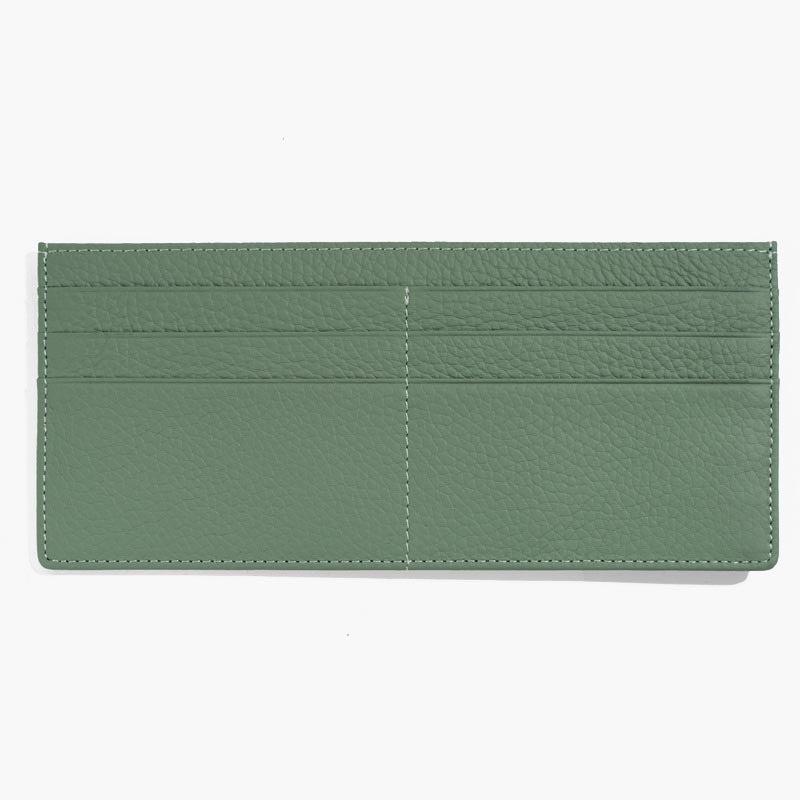 Ultra Thin Leather Wallet Plain Color Long Purse For Women
