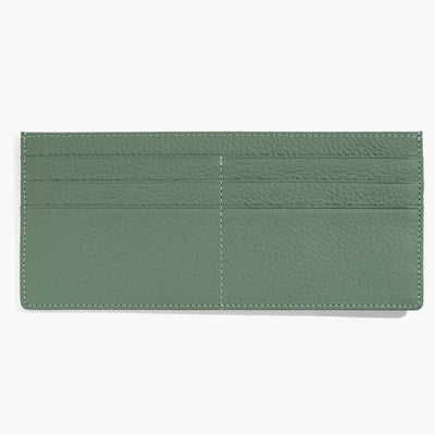 Ultra Thin Leather Wallet Plain Color Long Purse For Women