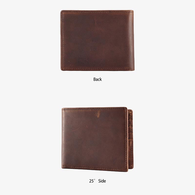 Horizontal Leather Wallet For Men RFID Multi Card Purse