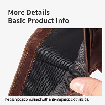 Horizontal Leather Wallet For Men RFID Multi Card Purse