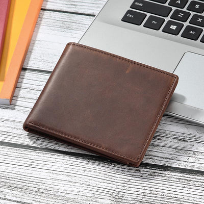 Horizontal Leather Wallet For Men RFID Multi Card Purse
