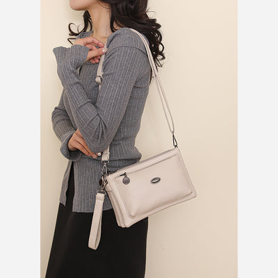 Plain Color Crossbody Bag For Women Vegan Leather Office Purse