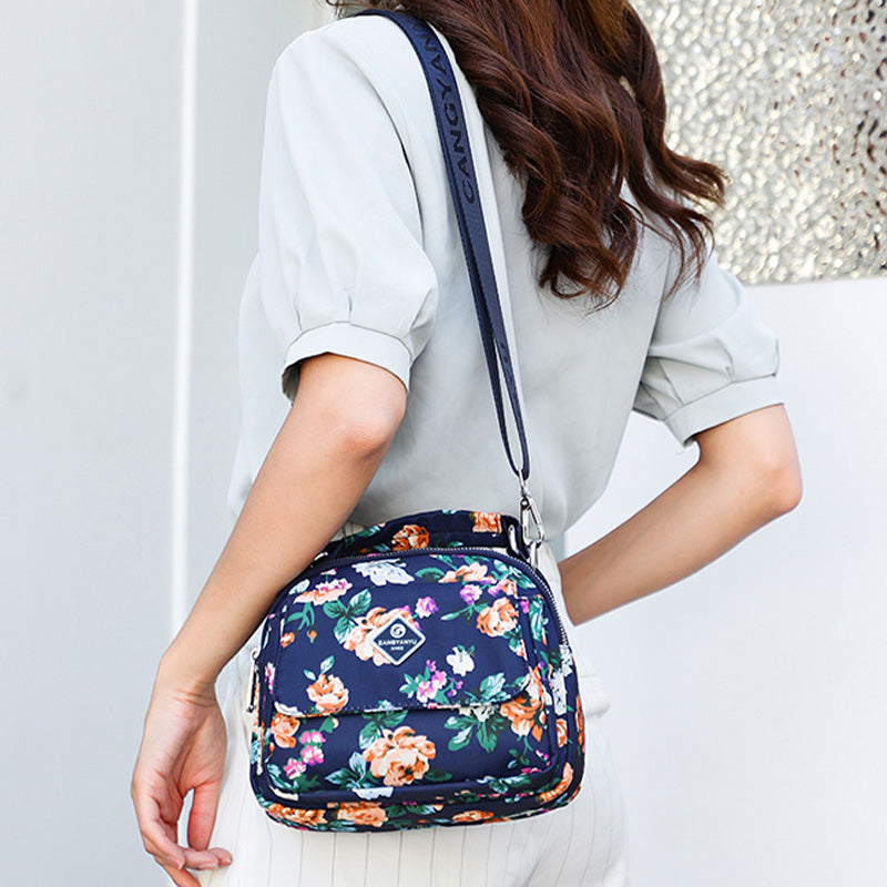 Multiple Color Crossbody Handbag Lightweight Nylon Printed Purse For Women