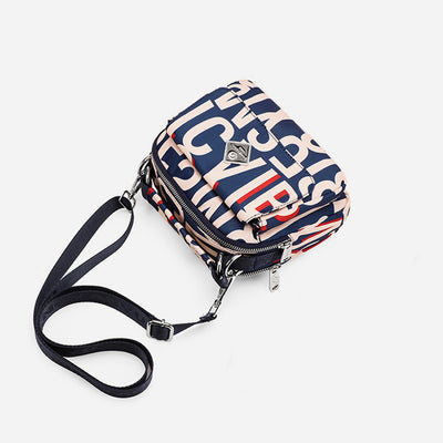 Multiple Color Crossbody Handbag Lightweight Nylon Printed Purse For Women