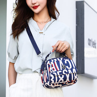 Multiple Color Crossbody Handbag Lightweight Nylon Printed Purse For Women