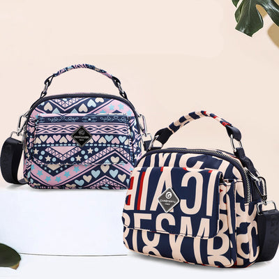 Multiple Color Crossbody Handbag Lightweight Nylon Printed Purse For Women