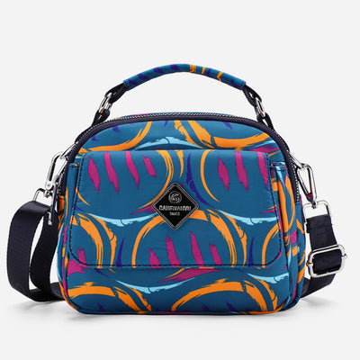 Multiple Color Crossbody Handbag Lightweight Nylon Printed Purse For Women