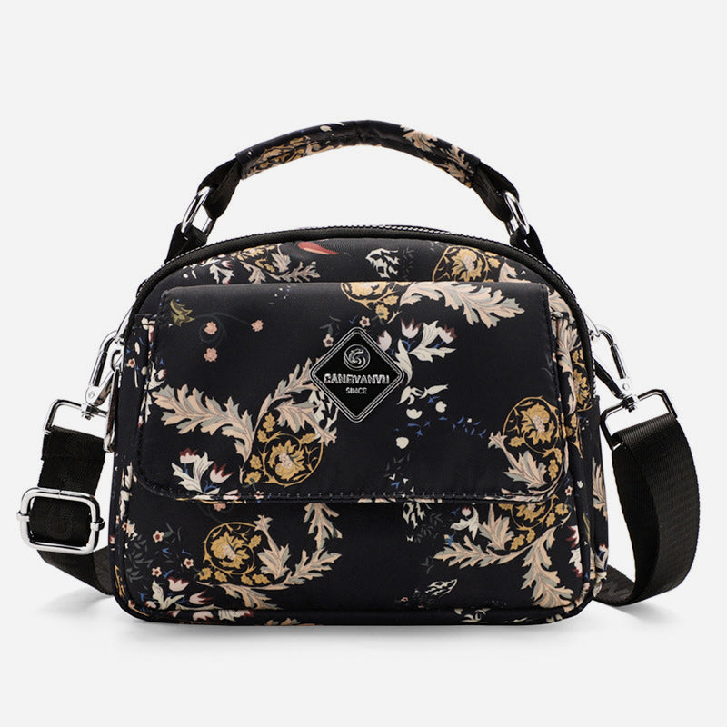 Multiple Color Crossbody Handbag Lightweight Nylon Printed Purse For Women