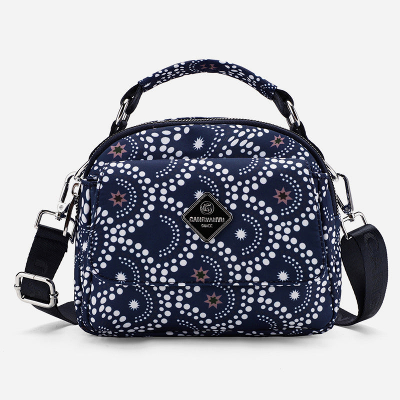 Multiple Color Crossbody Handbag Lightweight Nylon Printed Purse For Women