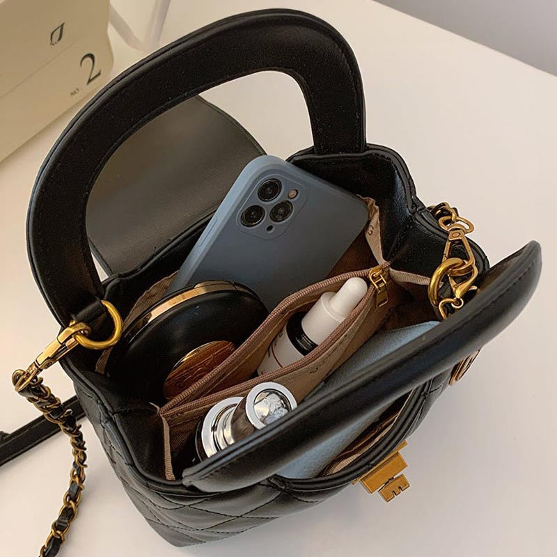 Elegant Chain Purse Vegan Leather Crossbody Bag For Women