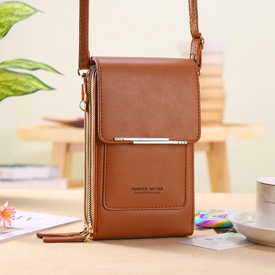 Faux Leather Phone Purse Mini Crossbody Shoulder Bag Cell Phone Pouch