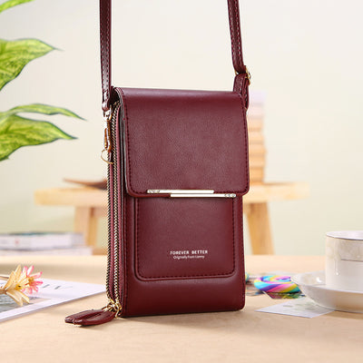 Faux Leather Phone Purse Mini Crossbody Shoulder Bag Cell Phone Pouch