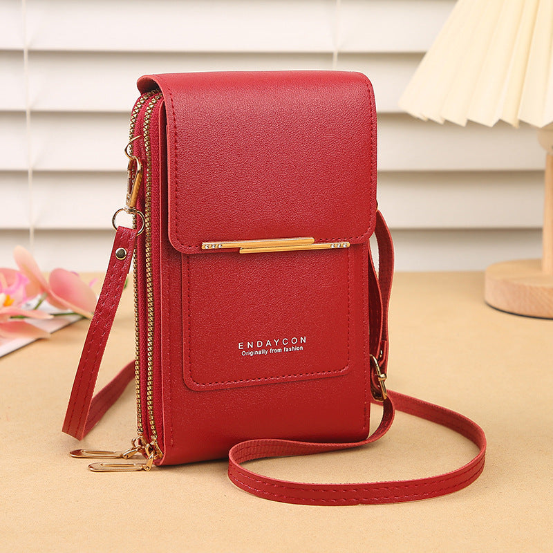 Faux Leather Phone Purse Mini Crossbody Shoulder Bag Cell Phone Pouch