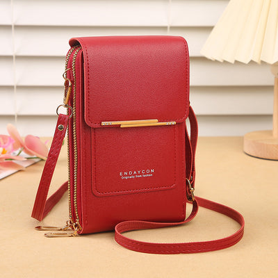 Faux Leather Phone Purse Mini Crossbody Shoulder Bag Cell Phone Pouch