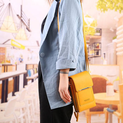 Faux Leather Phone Purse Mini Crossbody Shoulder Bag Cell Phone Pouch