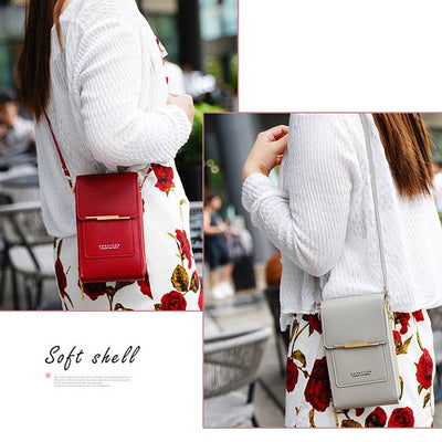Faux Leather Phone Purse Mini Crossbody Shoulder Bag Cell Phone Pouch