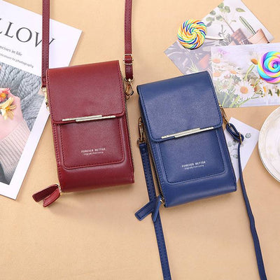 Faux Leather Phone Purse Mini Crossbody Shoulder Bag Cell Phone Pouch