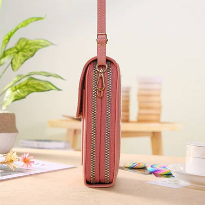 Faux Leather Phone Purse Mini Crossbody Shoulder Bag Cell Phone Pouch