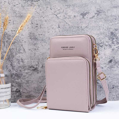 Multi-Compartment Phone Purse With Clear Window