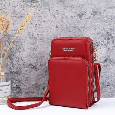 Multi-Compartment Phone Purse With Clear Window