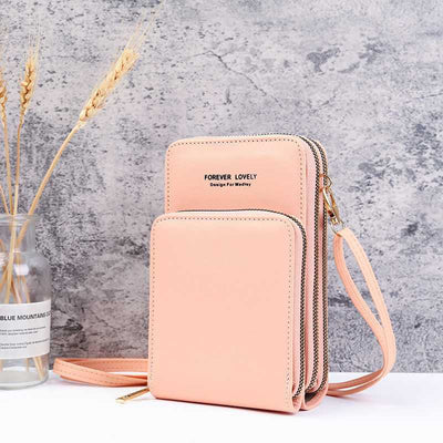 Multi-Compartment Phone Purse With Clear Window