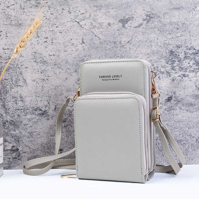 Multi-Compartment Phone Purse With Clear Window
