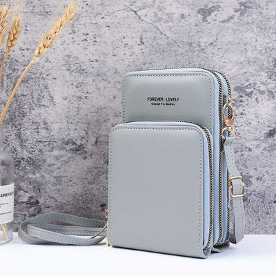 Multi-Compartment Phone Purse With Clear Window