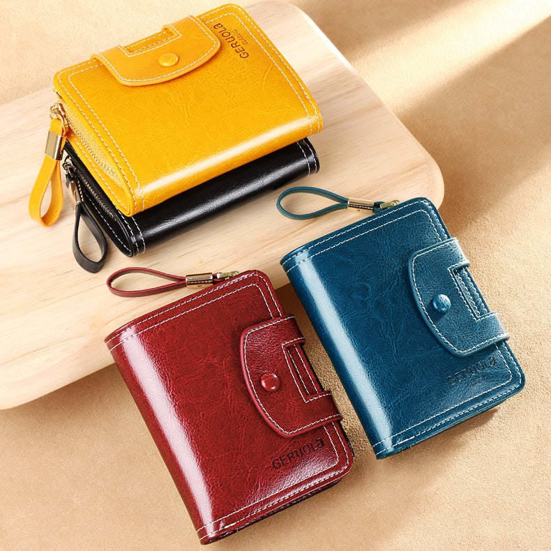 Wallet For Women Retro Slim Leather RFID Shopping Purse